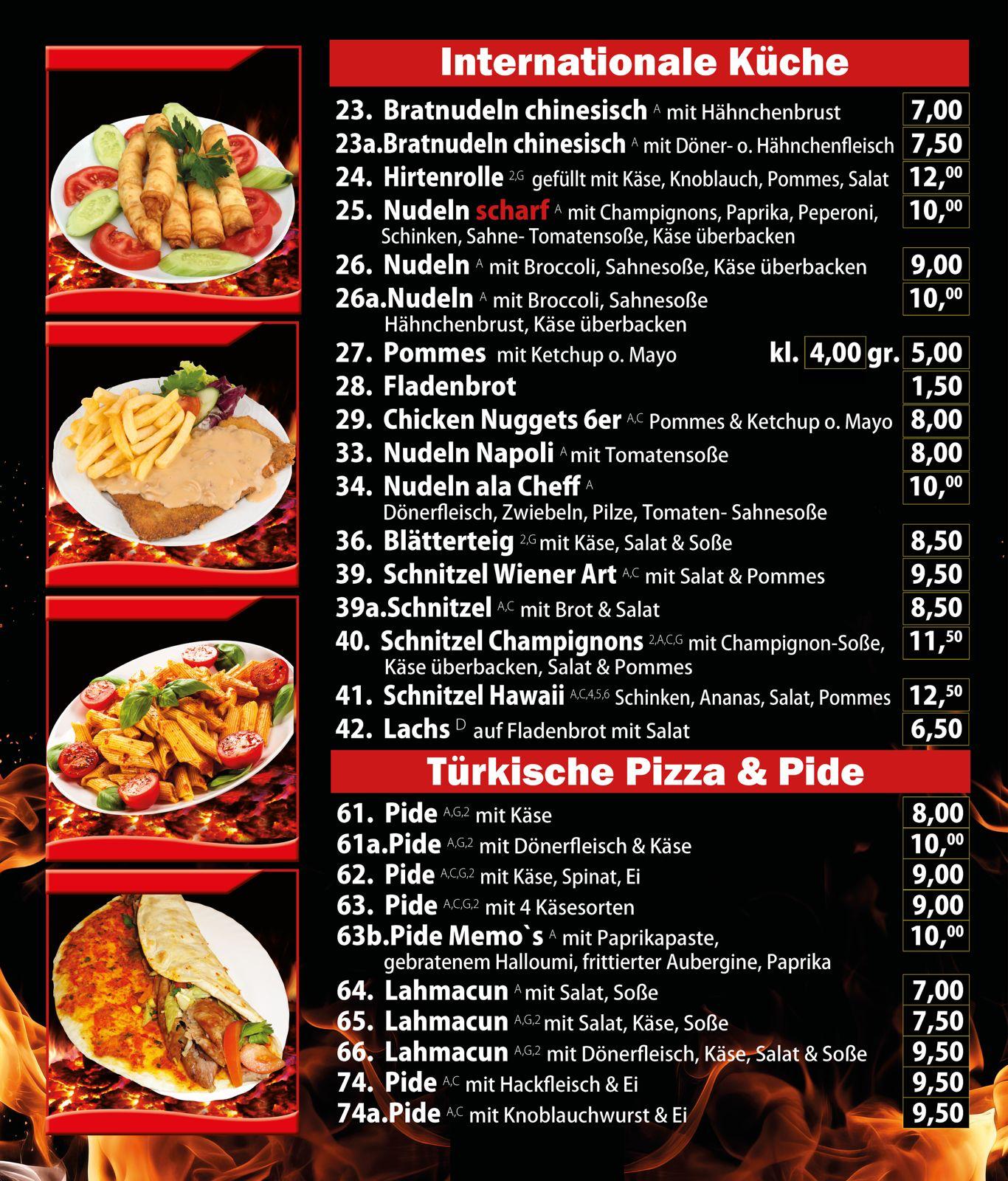 Speisekarte Teil 3